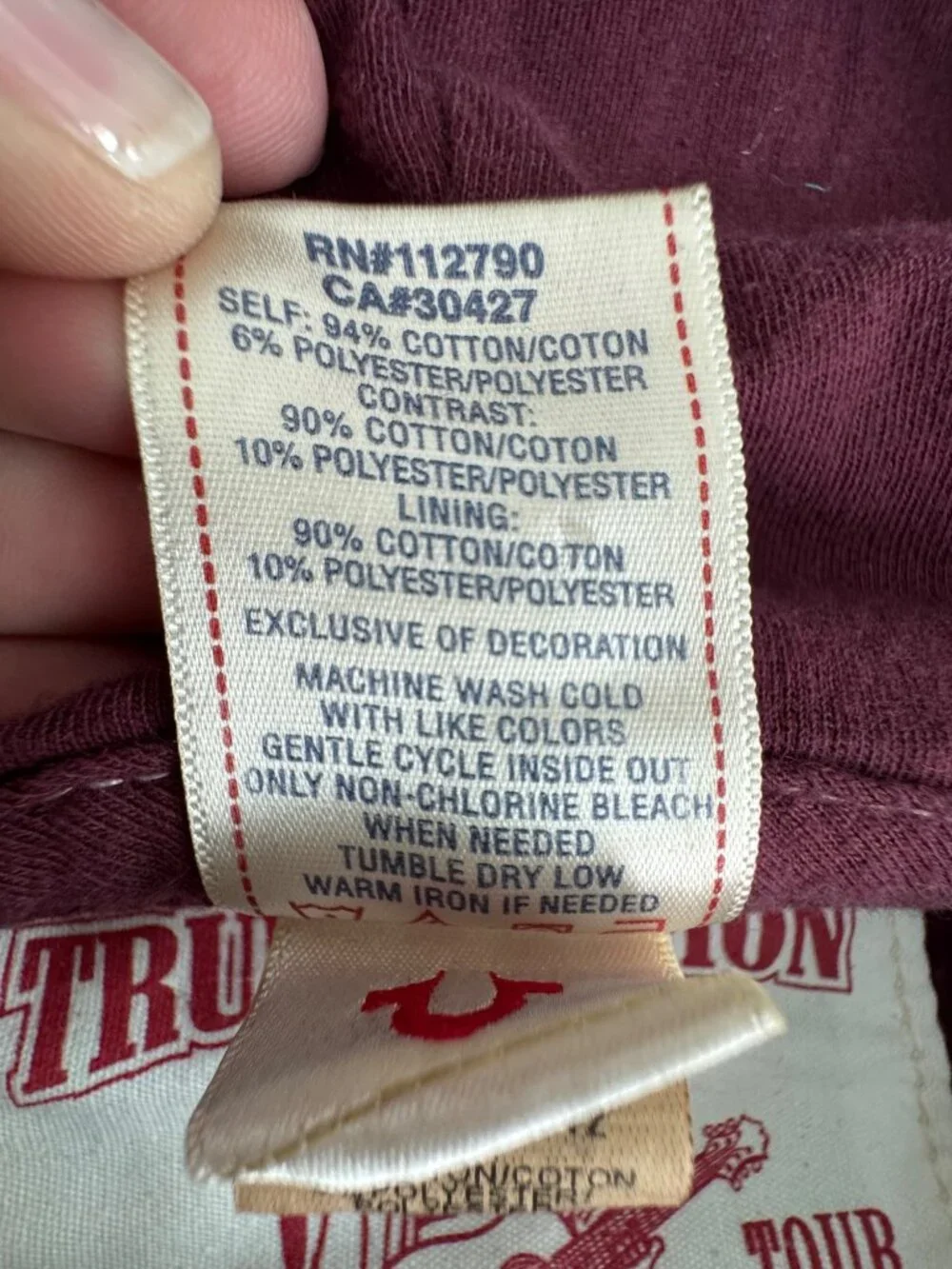 True Religion Maroon Hoodie Jacket Mens XXL Los Angeles 1956 Captains Retro